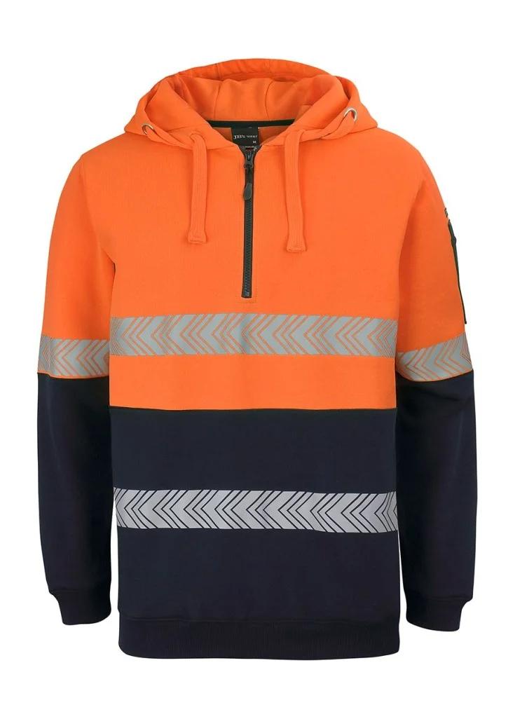 Hi Vis 1/2 Zip Segmented Taped Hoodie